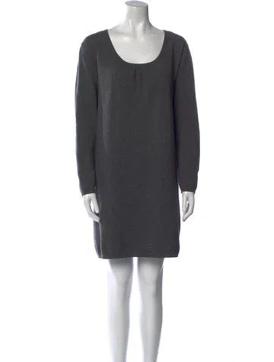 Pre-owned Allude Cashmere Mini Dress In Gray