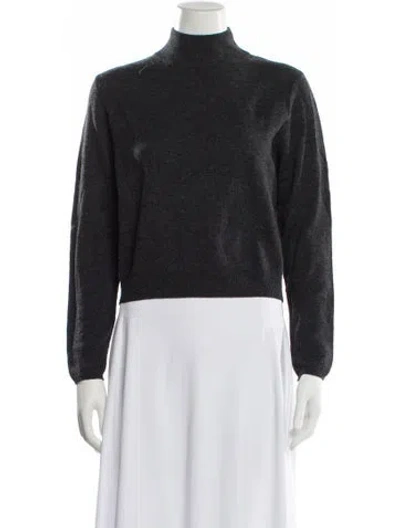 Pre-owned Allude Cashmere Mock Neck Sweater In Black