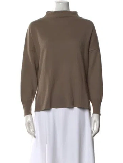 Pre-owned Allude Cashmere Mock Neck Sweater In Brown