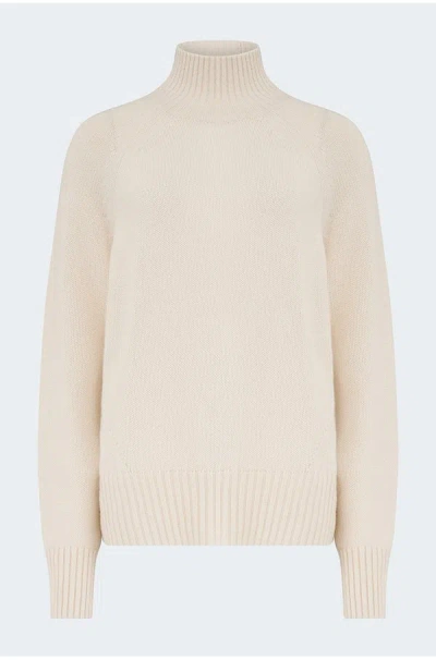 Allude Cashmere Mock Neck Sweater In Cream In White