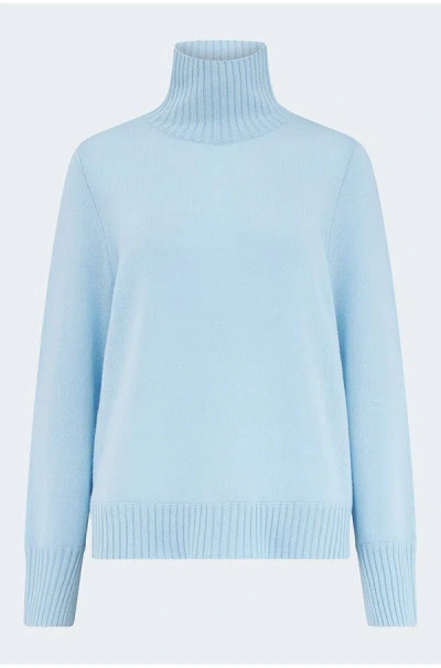 Allude Cashmere Mock Neck Sweater In Pale Blue