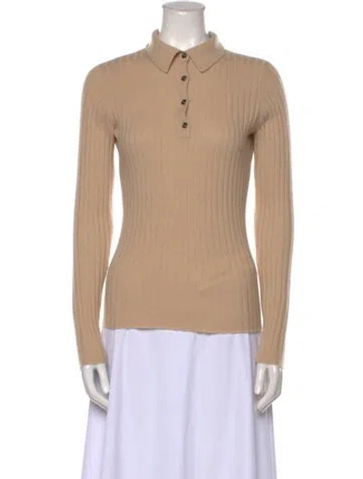 Pre-owned Allude Cashmere Mock Neck Sweater In Neutral