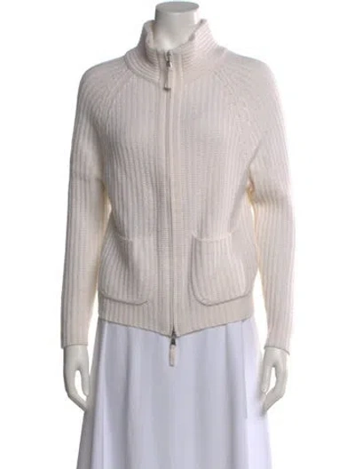 Pre-owned Allude Cashmere Mock Neck Sweater In Neutral