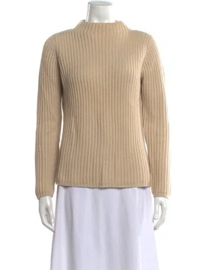 Pre-owned Allude Cashmere Mock Neck Sweater In Neutral