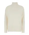 Allude Cashmere High Neck Pull In White