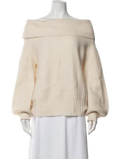 Pre-owned Allude Cashmere Off-the-shoulder Sweater In Neutrals
