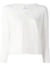 Allude Cashmere Open Front Cardigan In White