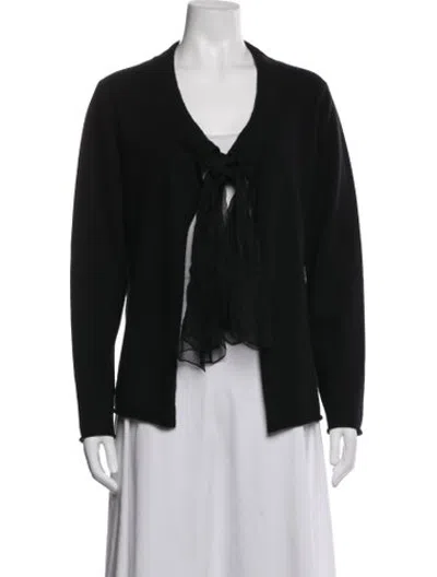 Pre-owned Allude Cashmere Open Front Sweater In Black