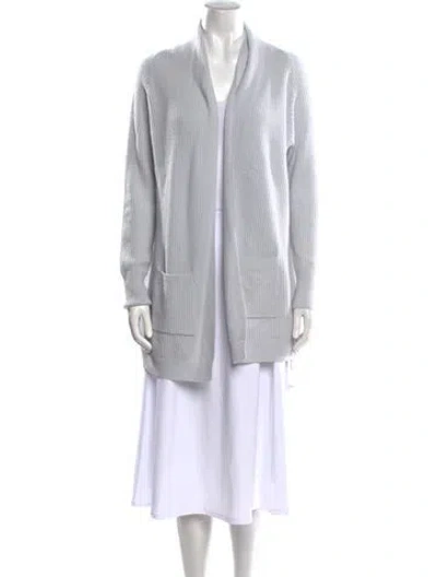 Pre-owned Allude Cashmere Open Front Sweater In Blue