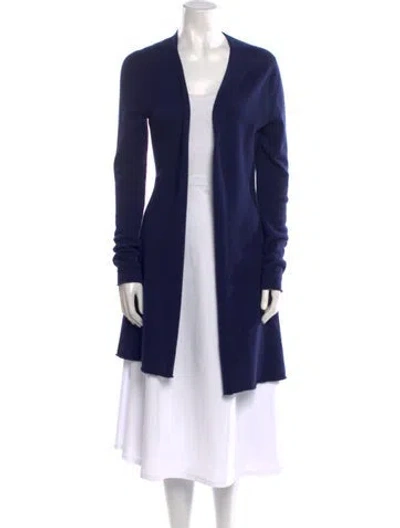 Pre-owned Allude Cashmere Open Front Sweater In Blue