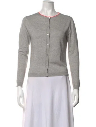 Pre-owned Allude Cashmere Open Front Sweater In Grey