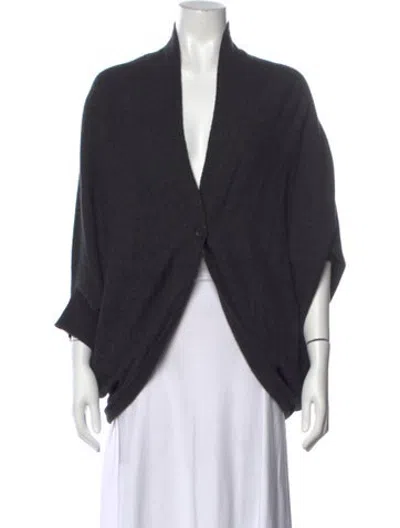 Pre-owned Allude Cashmere Open Front Sweater In Grey