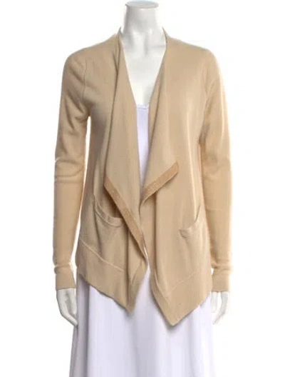 Pre-owned Allude Cashmere Open Front Sweater In Neutral