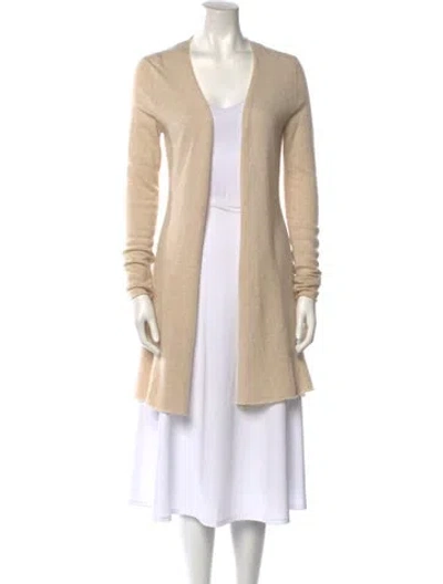 Pre-owned Allude Cashmere Open Front Sweater In Neutral