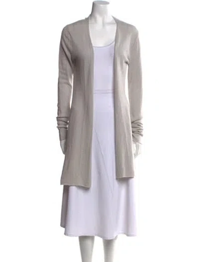 Pre-owned Allude Cashmere Open Front Sweater In Neutral