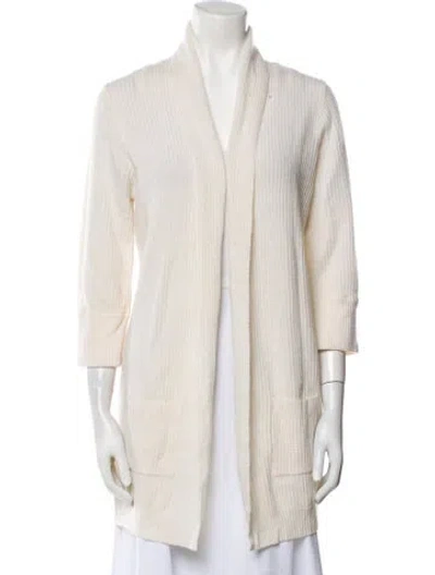 Pre-owned Allude Cashmere Open Front Sweater In Neutral