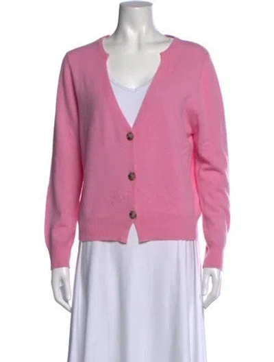 Pre-owned Allude Cashmere Open Front Sweater In Pink