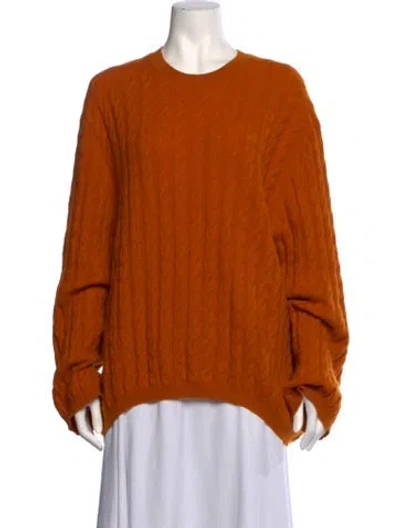 Pre-owned Allude Cashmere Patterned Sweater In Orange