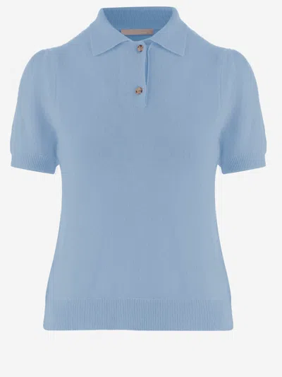 Allude Cashmere Polo Shirt In Blue