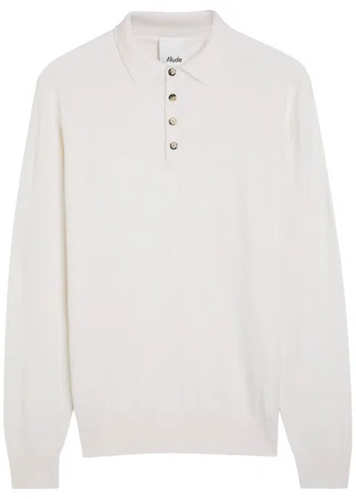 Allude Cashmere Polo Shirt In White