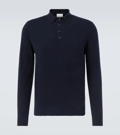 Allude Cashmere Polo Sweater In Blue