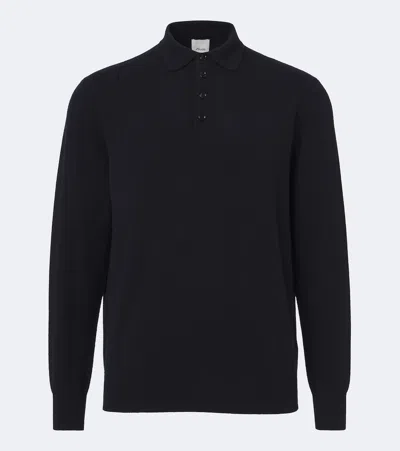 Allude Cashmere Polo Sweater In Black