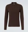 Allude Cashmere Polo Sweater In Brown