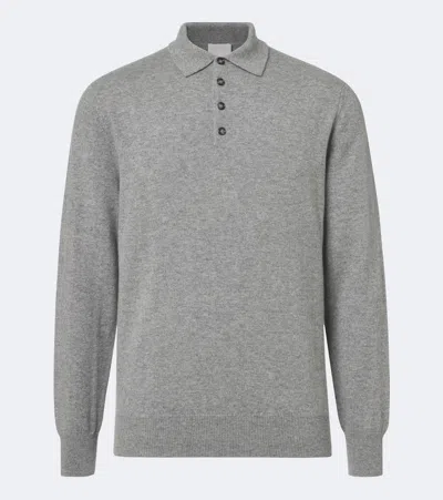 Allude Cashmere Polo Sweater In Gray