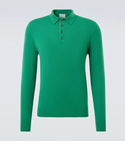 Allude Cashmere Polo Sweater In Green