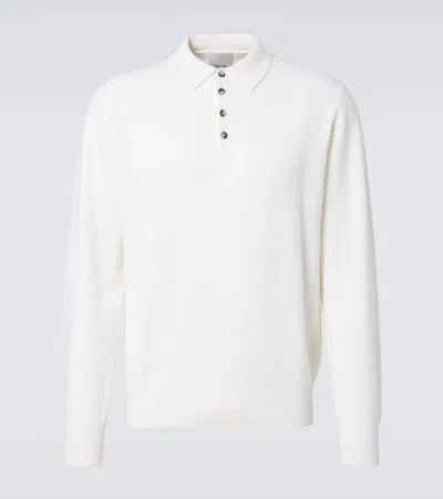 Allude Cashmere Polo Sweater In White