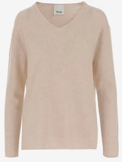 Allude Cashmere Pullover In Beige