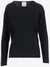 Allude Ribbed Cashmere Pullover In Black