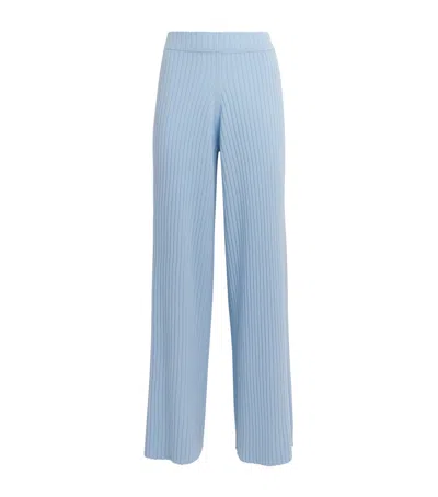 Allude Cashmere Rib Trousers In Blue