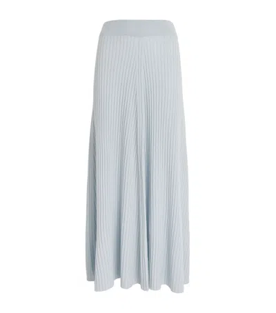 Allude Cashmere Ribbed Mini Skirt In Blue