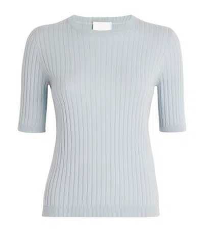 Allude Cashmere Ribbed Top In Blue
