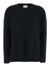 Allude Black Crewneck Sweater With Dropped Shoulders