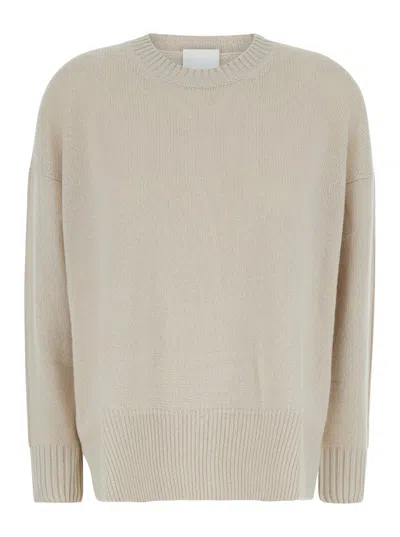 Allude Cashmere Round Neck Pull In Beige