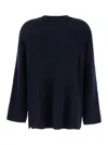 Allude Blue Relaxed Crewneck Sweater In Cashmere Woman In Black