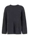 Allude Grey Relaxed Crewneck Sweater In Grey