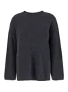 Allude Grey Relaxed Crewneck Sweater In Grey