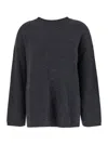 Allude Grey Relaxed Crewneck Sweater In Grey