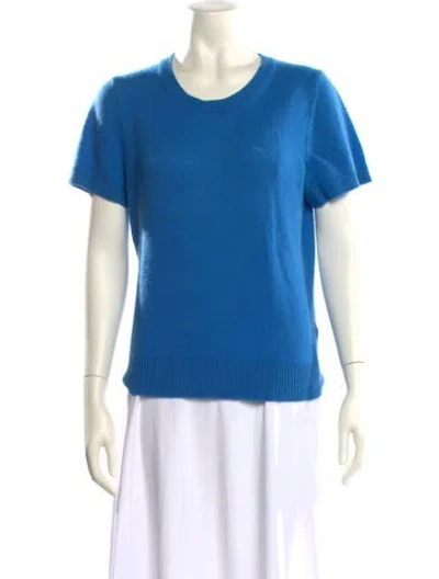 Pre-owned Allude Cashmere Scoop Neck Sweater In Blue