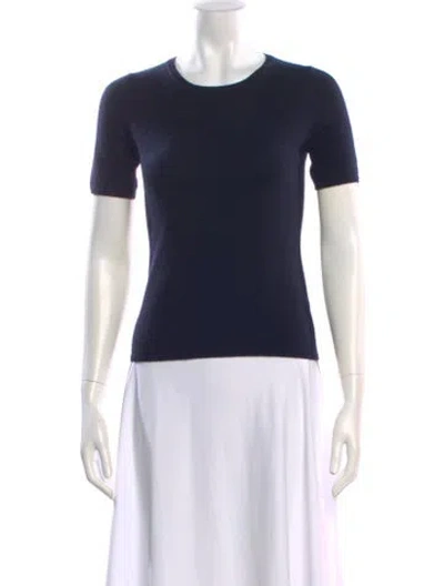 Pre-owned Allude Cashmere Scoop Neck Sweater In Blue
