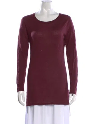 Pre-owned Allude Cashmere Scoop Neck Sweater In Burgundy
