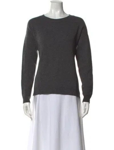 Pre-owned Allude Cashmere Scoop Neck Sweater In Gray