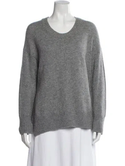 Pre-owned Allude Cashmere Scoop Neck Sweater In Gray