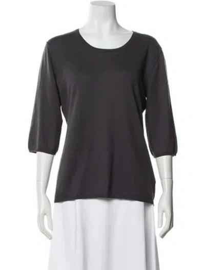 Pre-owned Allude Cashmere Scoop Neck Sweater In Gray