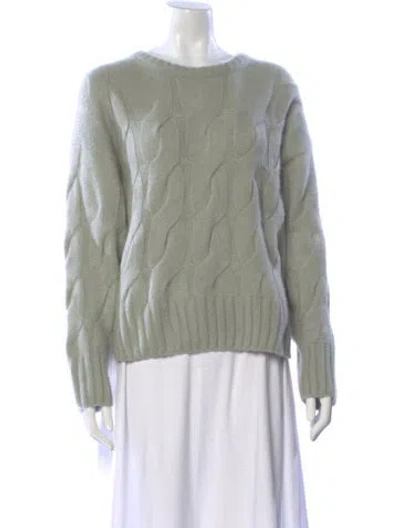 Pre-owned Allude Cashmere Scoop Neck Sweater In Green