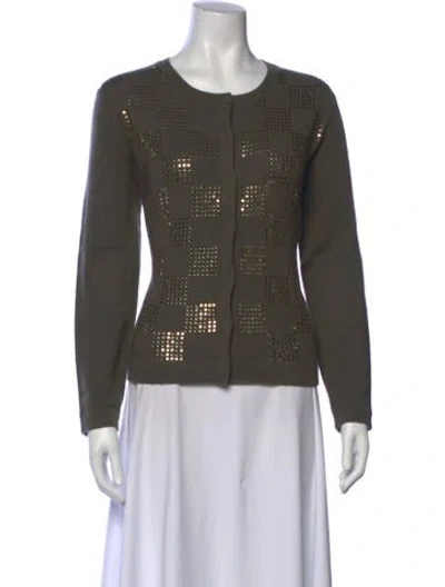 Pre-owned Allude Cashmere Scoop Neck Sweater In Green