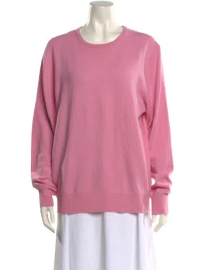 Pre-owned Allude Cashmere Scoop Neck Sweater In Pink